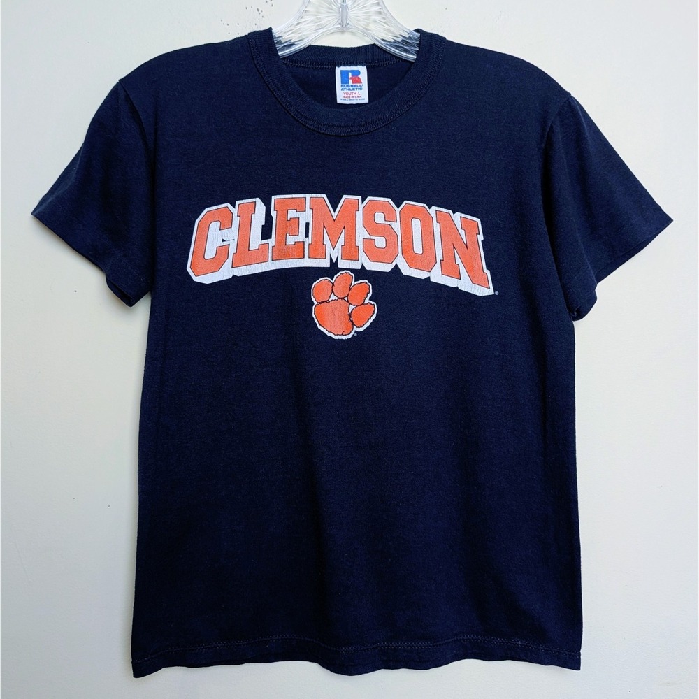 Vintage Clemson University Tigers Russell Single Stitch T-Shirt Youth Large